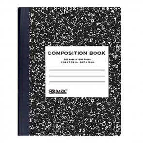W/R 100 Ct. Black Marble Composition Book